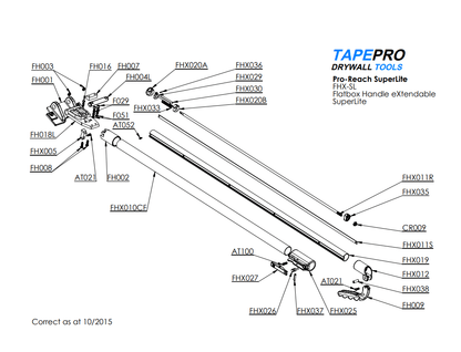 Tapepro - Flat Box Carbon Fibre SuperLite Pro-Reach handle - RSO - Render & Drylining Supplies